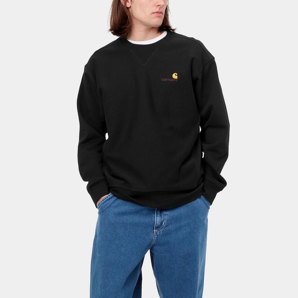 Carhartt WIP American Script Sweatshirt Black Men Streetwear I025475-89-XX