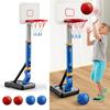 Set Giocattolo Canestro da Pallacanestro per Piscina con 4 Palloni Gonfiatore Altezza Regolabile Pallacanestro per Nuoto Interno Esterno Giardino Gioco di Tiro a Canestro Kit per Bambini e Bambine