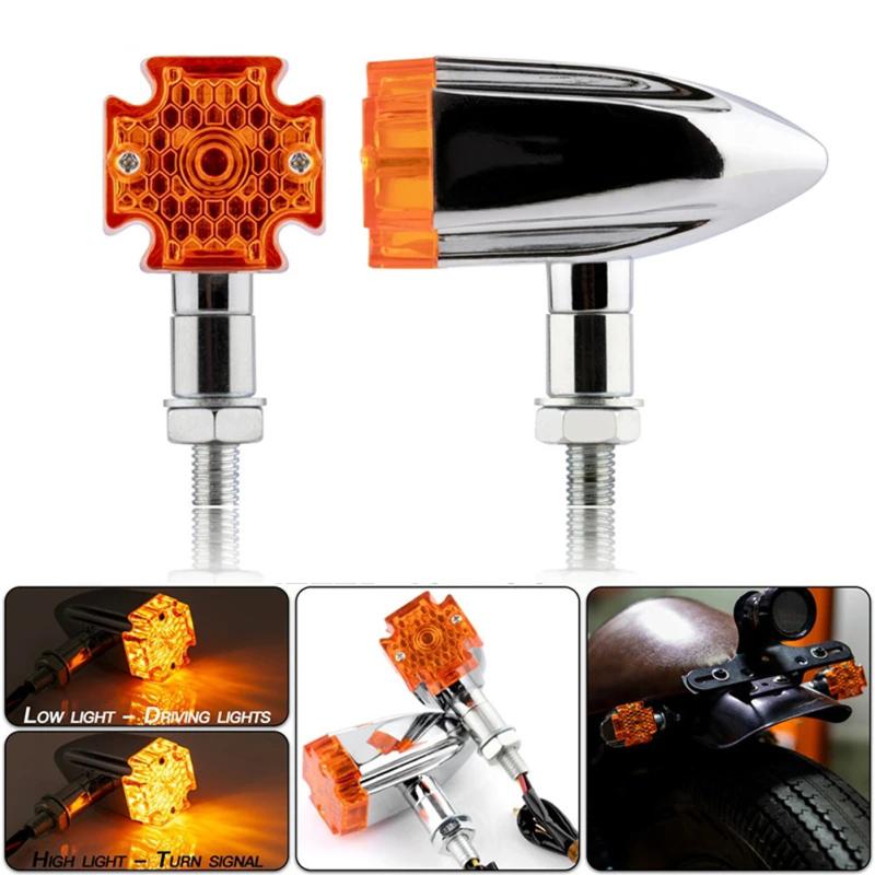 

2 шт., сигнал поворота для мотоцикла, алюминиевый сплав, ретро крестообразная светодиодная противотуманная фара, модификация дальнего света, аксессуары