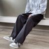 Men Pants Zipper Detachable Solid Color Elastic Waist Drawstring Loose Streetwear American Temperament Straight Wide Leg Cargo Pants Men Clothes