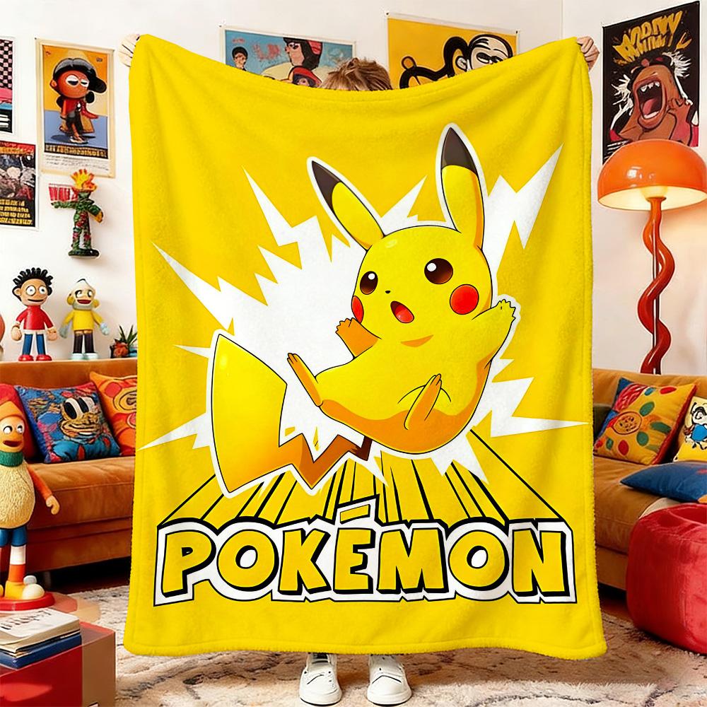 Throw Blanket for Sofa Blankets P-Poke-mons Home and Decoration Bedspread on the Bed Anime Bedspreads Picnic & Throws Double Nap 75cmx90cm