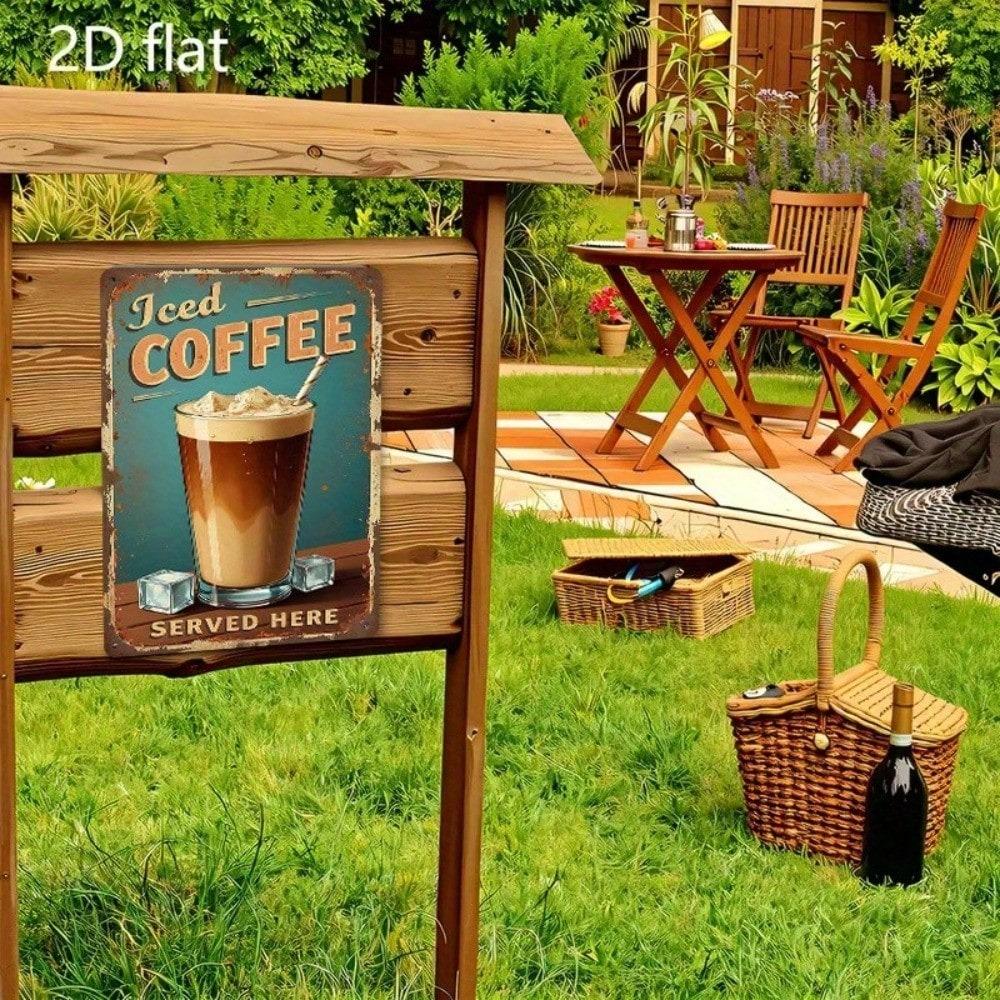 Vintage 8x12 Rustic Tin Sign, Retro Coffee Wall Art for Kitchen, Bar & Farmhouse Décor