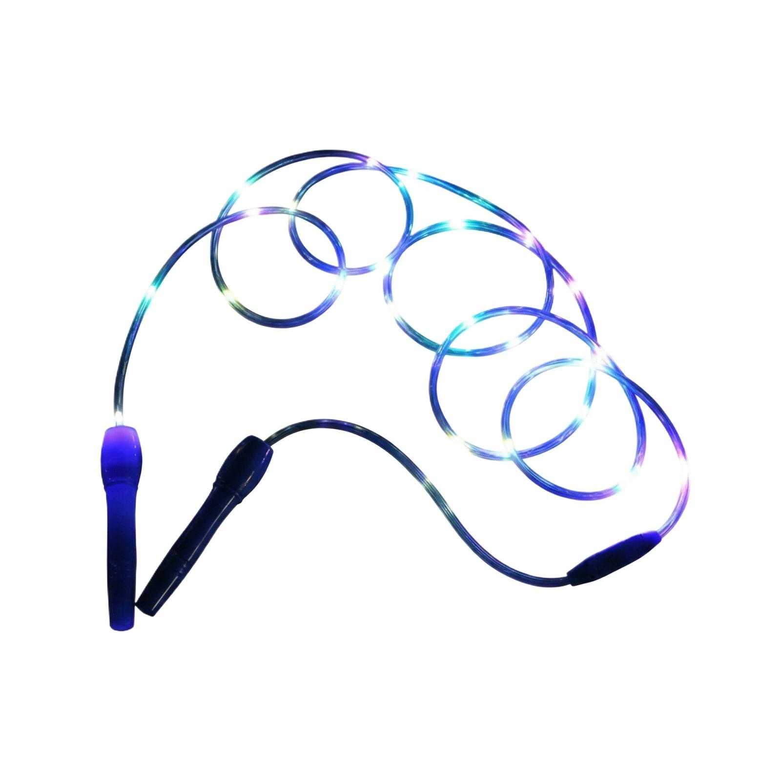 

Светящаяся светодиодная веревка, ПВХ веревка для фитнеса, светящаяся в темноте, Для школьников и взрослых, Для ночных тренировок One Size синий