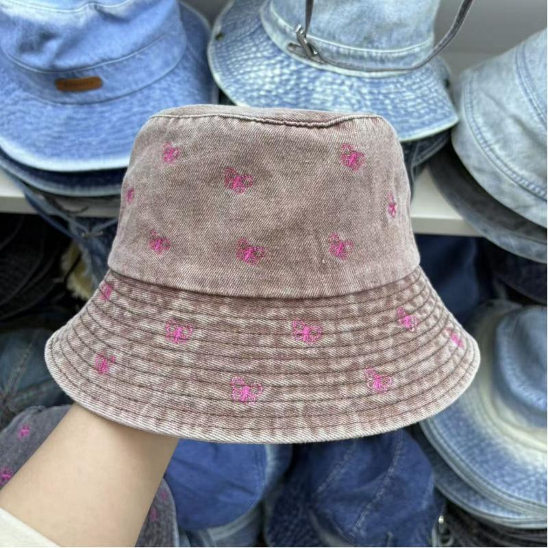 Embroidered Fisherman Hats Women, And Trendy Bucket Hat Vintage Foldable Sunshade New Casual