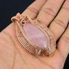 Rose Quartz Jewelry, 999 Copper Wire Wrapped Pendant Handmade Gemstone Jewelry, Gifts For Wife Brand New Pendant