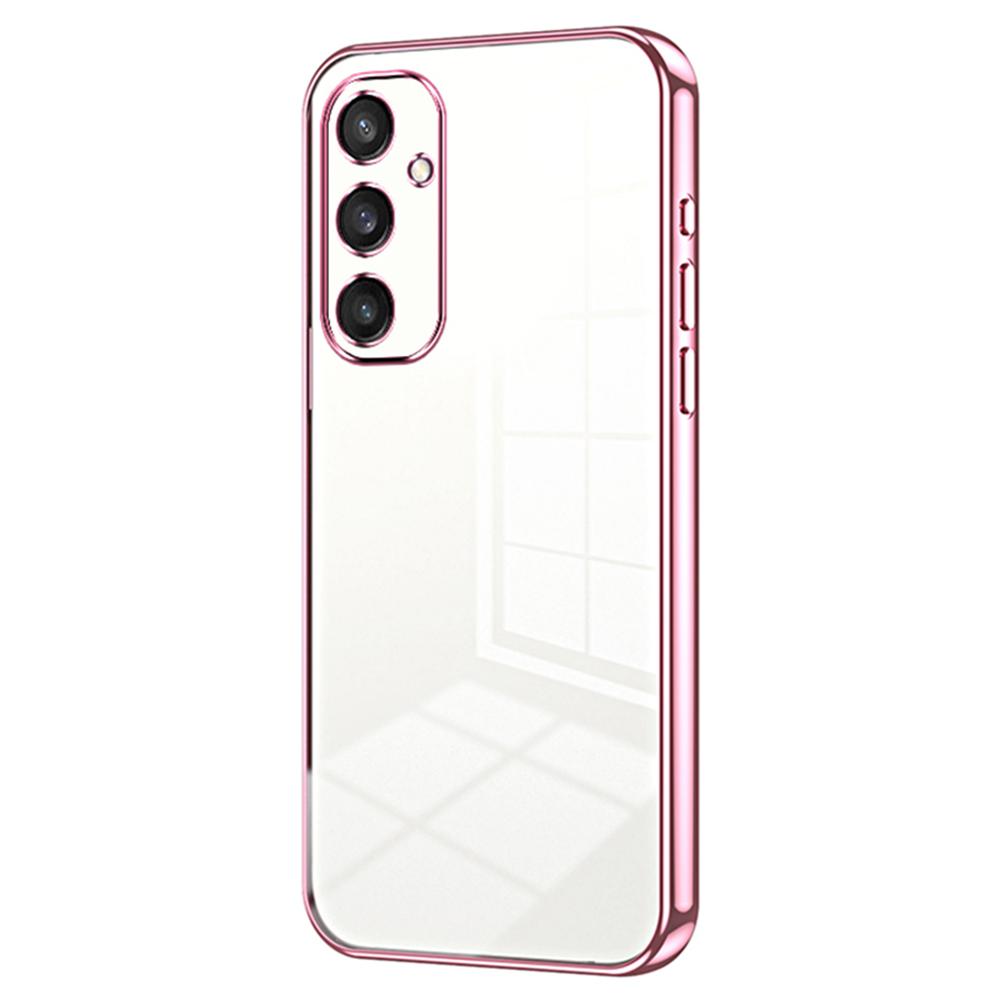 

For Samsung Galaxy S25 Case Electroplating Frame Soft TPU Phone Cover Pink