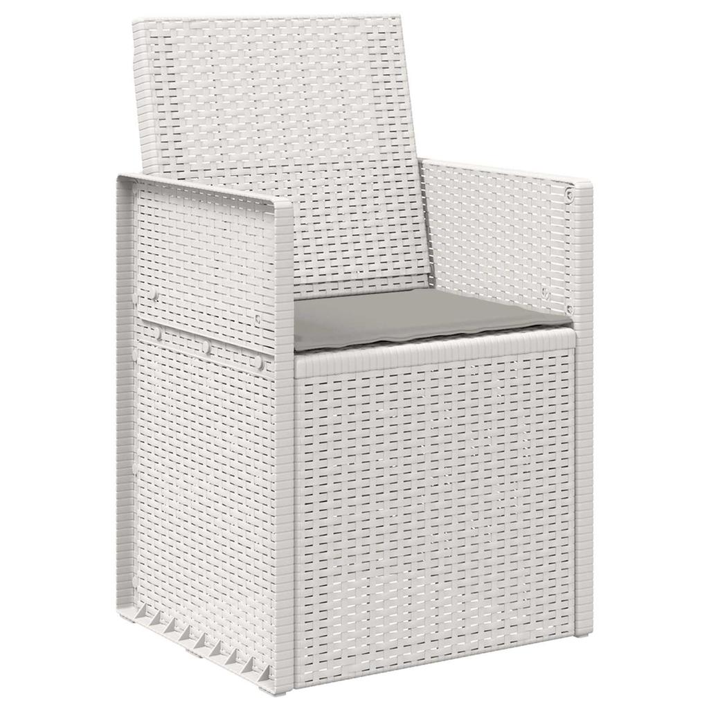 Garden Dining Chairs 2 Pcs White and Light Gray PP