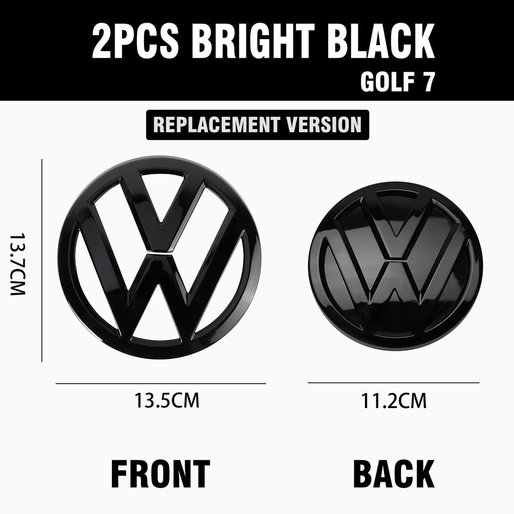 For VW VOLKSWAGEN New 1/2Pcs Car Front Bonnet Grill Rear Trunk Emblem Logo Cover Replacement Badge For Volkswagen VW Golf 7 MK7