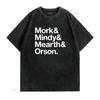 MORK and MINDY retro TV T Shirt Helvetica vintage Washed Unisex Casual Breathable Stretched designer clothes graphic Slightly