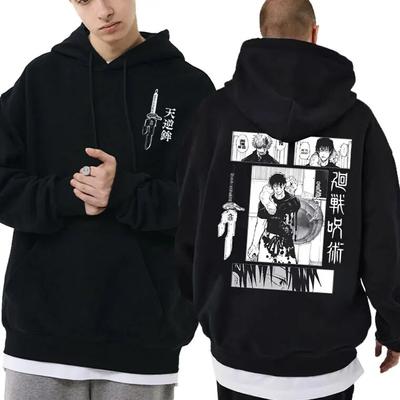 Japanischer Anime Jujutsu Kaisen Fushiguro Toji VS Satoru Gojo Grafik Hoodie Unisex Unisexga Kleidung Unisex Vintage Übergroße Sweatshirts