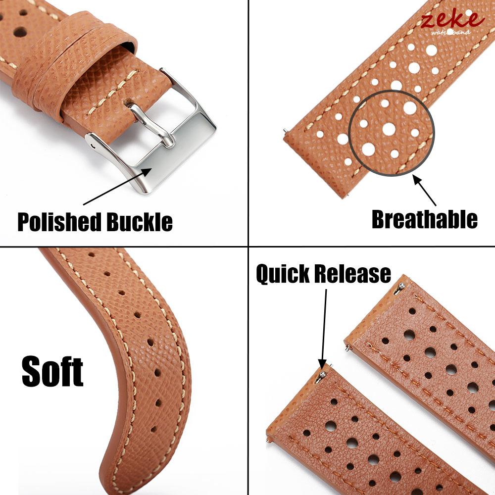 18mm 19mm 20mm 22mm Vintage Echtes Lederarmband Herren Damen Universelle Rindslederbänder Atmungsaktive Schnellverschluss-Armbänder für Seiko