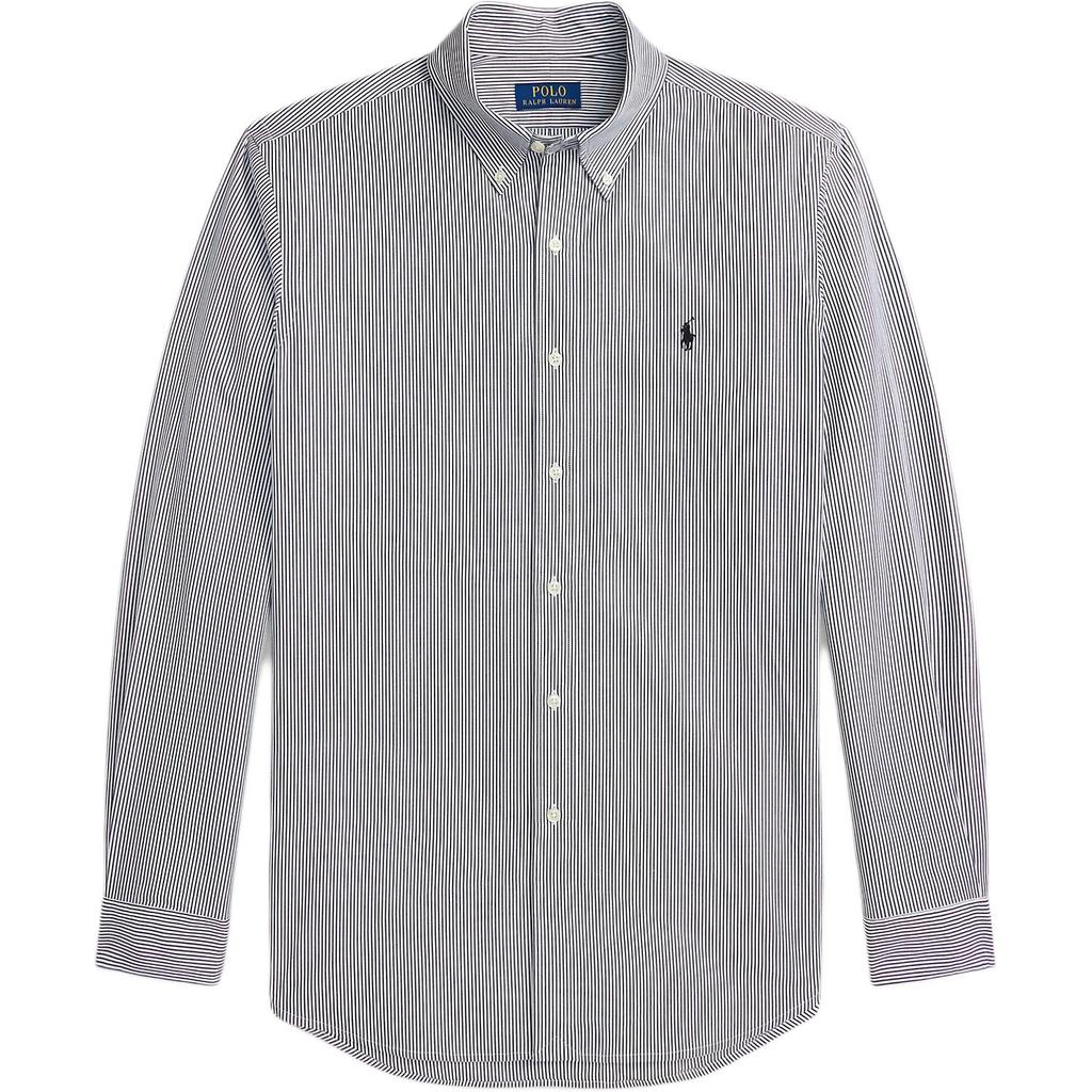Polo Ralph Lauren Striped Button-Down Long Sleeve Shirt Men shirts Black White 710928252-006