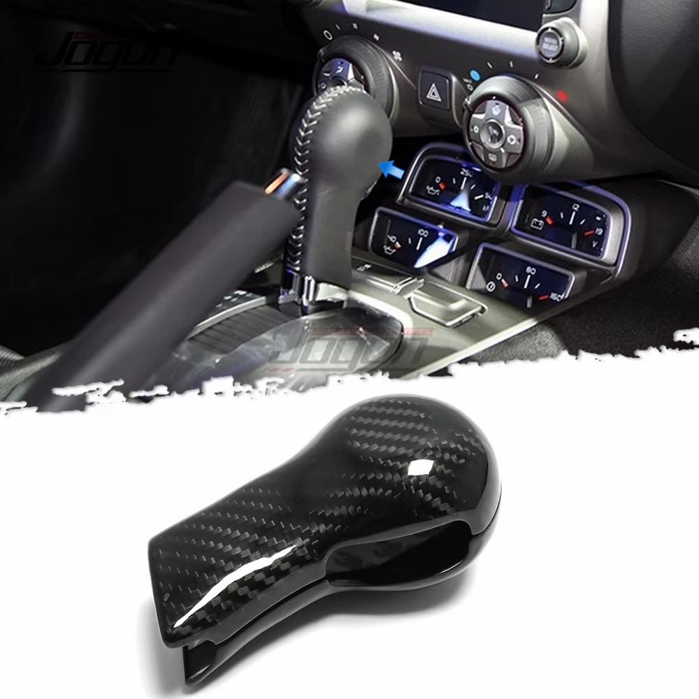 Carbon Fiber Car Interior Center Gear Shift Head Knob Panel Cover Trim For Chevrolet Camaro LT1 Turbo ZL1 2016-