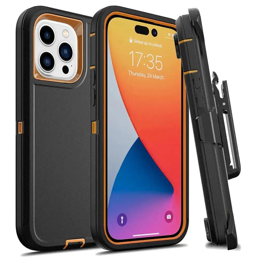 Military Grade Heavy Duty Armor OTT Phone BOX Case for IPhone 17 16 15 14 Plus 13 12 Pro Max Shockproof Belt Clip Holder Cover