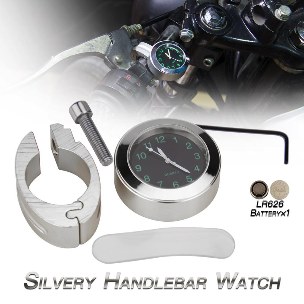 Motorcycle Handlebar Clock, 78"" Universal Waterproof Aluminum Alloy Handlebar Quartz Watch with