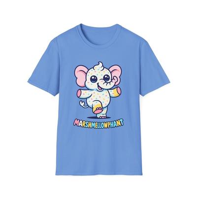 Unisex Softstyle T-Shirt Marshmallow Elephant Cartoon Sprinkles Graphic Tee