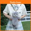 Plush British Blues Animal Cat Backpack Schoolbag Realistic Purse Travel Bag