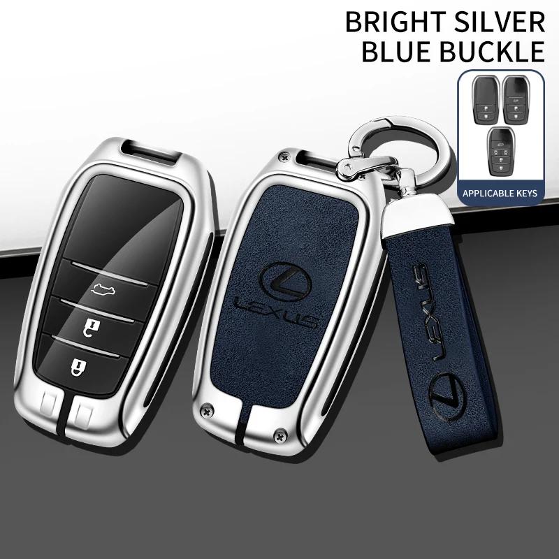 

For Lexus LM300H LM Keyless Protection Shell 2/3/5 Buttons Zinc Alloy Leather Car Key Case Fob Cover Holder Keychain