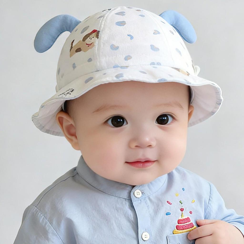 Spring/Summer Infant Cartoon Bucket Hat - Cute Sun Protection for Toddlers