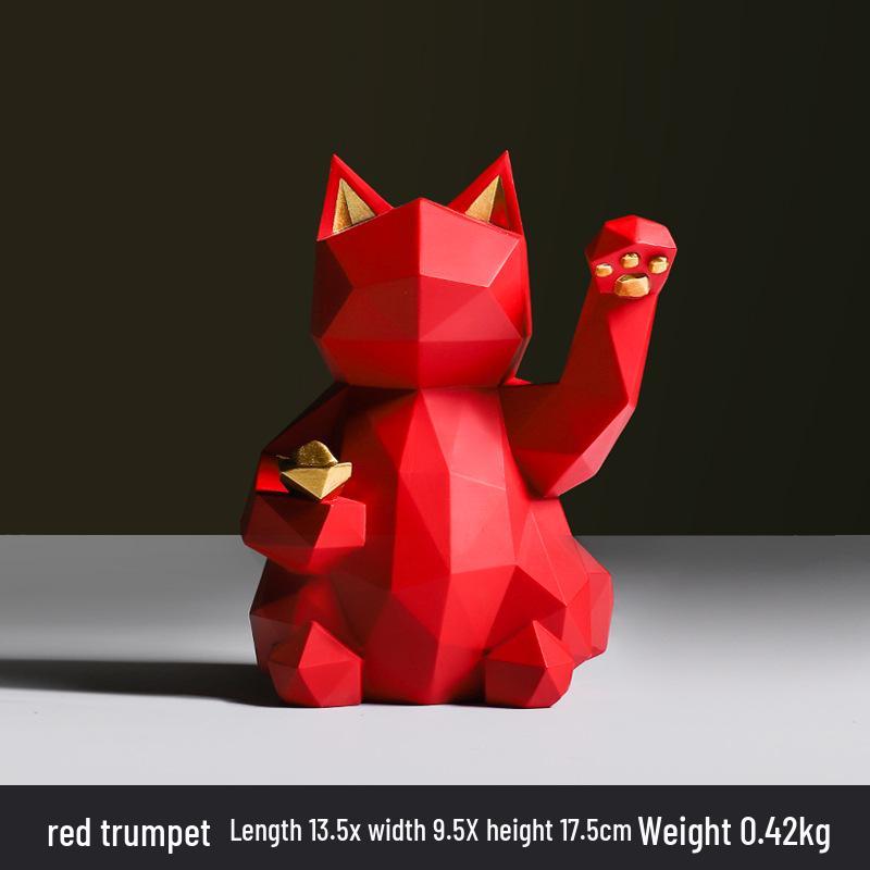 

Fortune Cat Resin Ornaments for Shop, Tea Room, Study & Living Room Decor