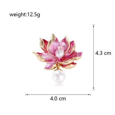 Lotus-Brosche, einfache und stimmungsvolle Lotus-Brosche, Kragennadel, literarischer Stil, exquisite Cheongsam-Accessoires, rosa Brosche