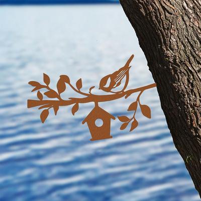 Sparrow Metal Silhouette Garden Stake Transform Your Garden with This Cute Decor Perfect for Backyard and Outdoor 1pc Metal Art