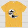 Astronaut Surfing Kanagawa Wave by Tobe Fonseca Cotton Summer Casual Cool Loose T-Shirt