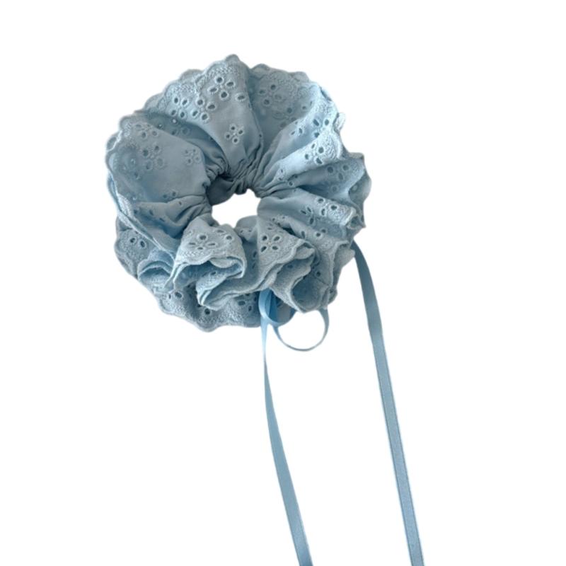 Elegant Lace Trim Drawstring Hair Ties For Women Soft And Stylish Scrunchies Great For Various Hair Types