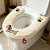 Toiletbril Geüpgraded Ritsontwerp Eenvoudige Installatie Waterdicht Pluche Stof Zachte Dierpatronen Elastische Pasvorm Toiletbrilhoes