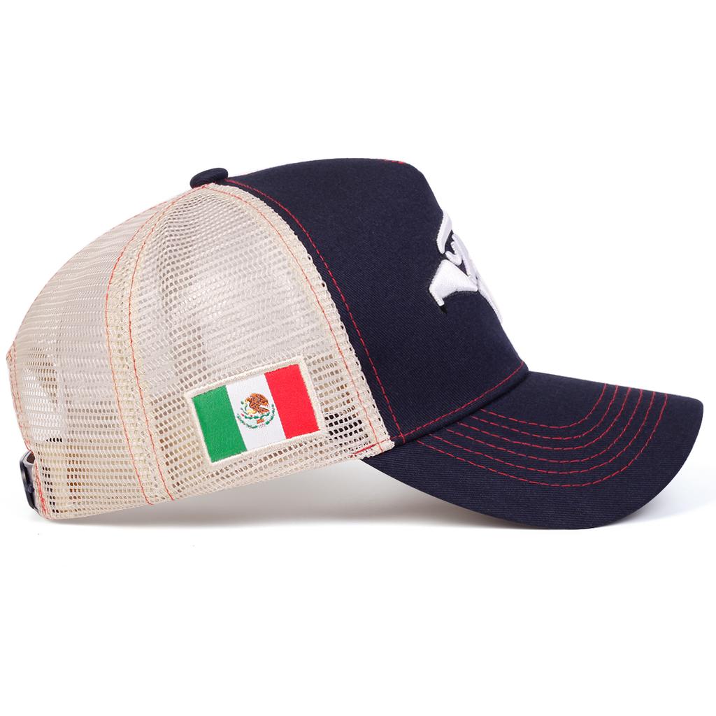 Herren Mexikanischer Adler Bestickte Baseballkappe Mesh-Hut Outdoor Verstellbar Sonnenschutz Freizeit Hut Frühling Herbst Reisen Tourismus Strandurlaub