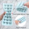 1set Ice Cube Tray with Lid, Quick Freeze Silicone Mold, Easy Release Ice Maker for Freezer, BPA-Free Leakproof 24-Cube Tray Set