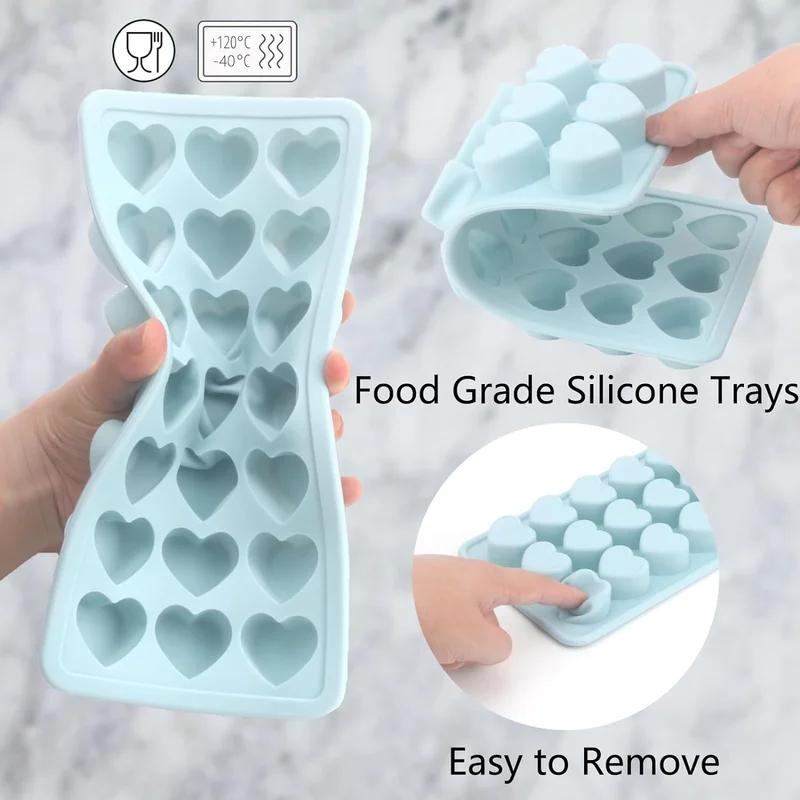 1set Ice Cube Tray with Lid, Quick Freeze Silicone Mold, Easy Release Ice Maker for Freezer, BPA-Free Leakproof 24-Cube Tray Set