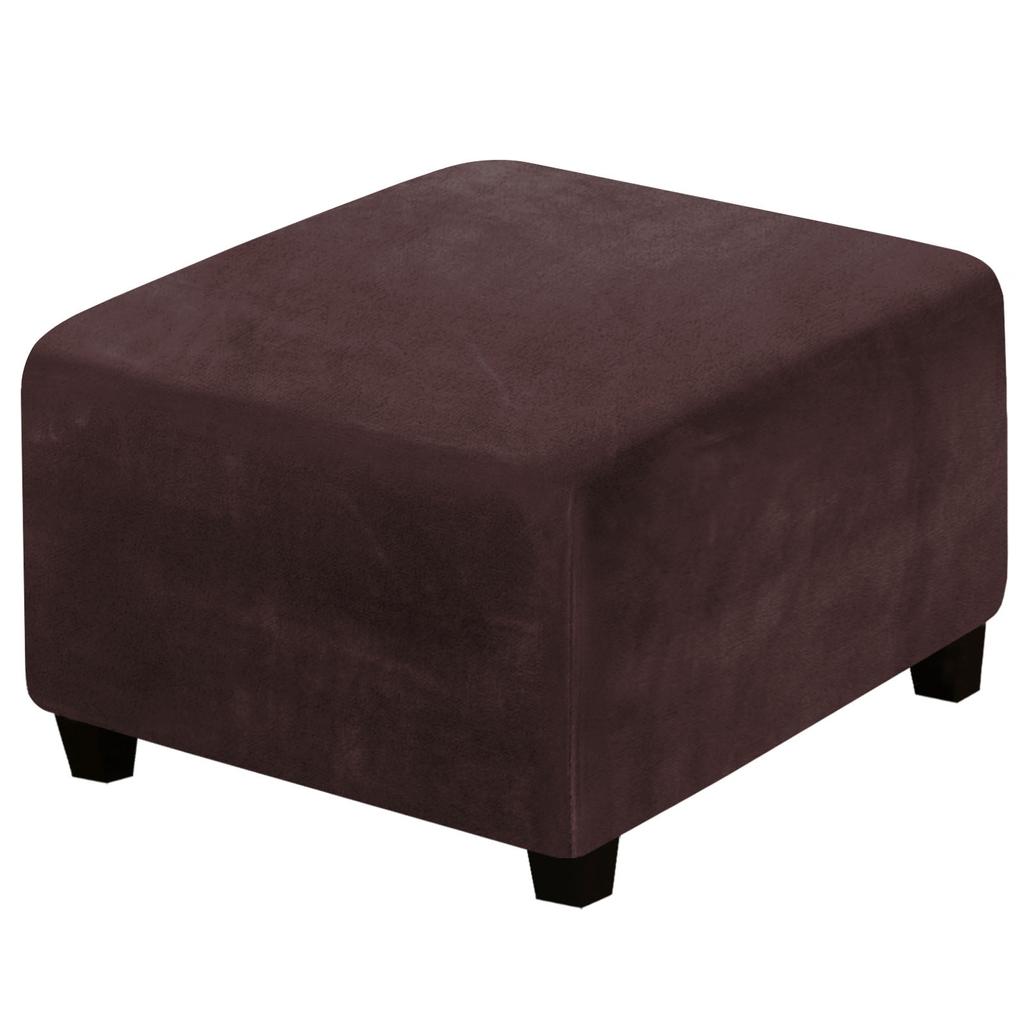 Velvet Square Ottoman Covers Folding Storage Stool Furniture Protector Stretch Footrest Foot Stool Covers Living Room Slipcover