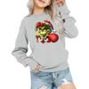 Kids' Fashion Loose-Fit Casual Long-Sleeve Christmas Print Oversized Crewneck Sweatshirt