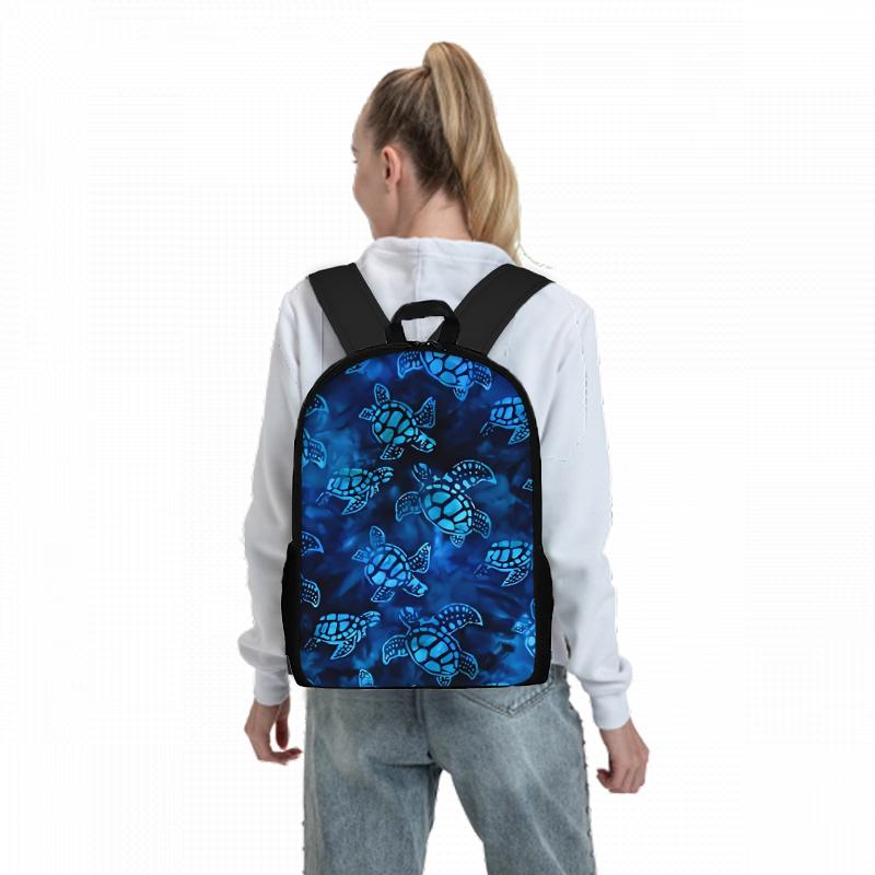 Schildkrötenmuster Dreiteiliges Rucksäcke Set für Jungen und Mädchen Beste Geschenke 2D Flacher Cartoon Schulrucksack für Kinder