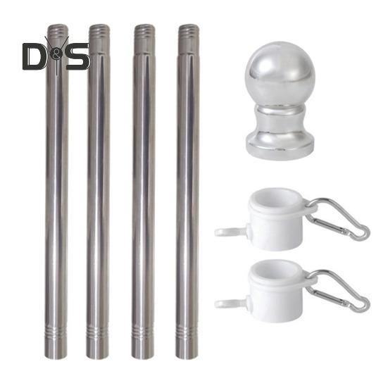 Vlajková tyč Kovová vlajka, která se nezamotá, odolná vůči povětrnostním vlivům Venkovní vlajková tyč Snadná montáž Segmentové vlajkové tyče pro obytné domy s verandou