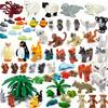 MOC Animal Building Blocks Sheep Dog Wolf Dolphin Pig Whale Elephant Educational Small Particle Zoo Scene Gift DIY Brick Toy S15