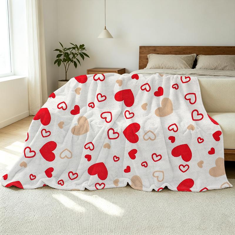 No-Shedding Flannel Fleece Blanket | Love Heart Collection Soft Cozy Warm Throw for Couch, Bed & Home Perfect Valentine's Day Gift