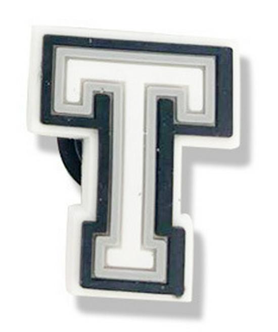 Black & White Letter Series PVC Clog Shoe Charms - Soft Rubber Shoe Flowers & Accessories