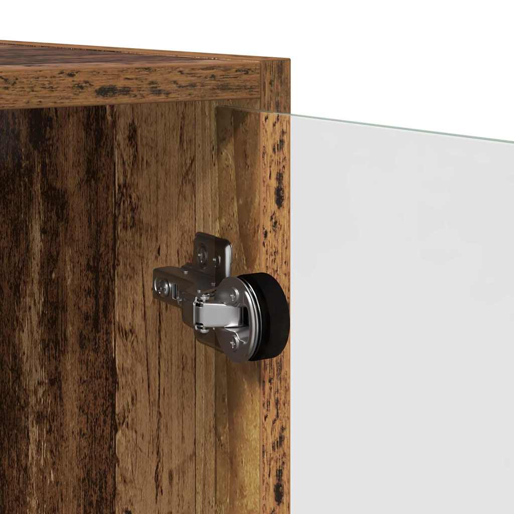 Wall Mounted Wall Cabinet Reclaimed Wood Look 35 x 37 x 102 cm Engineered Wood