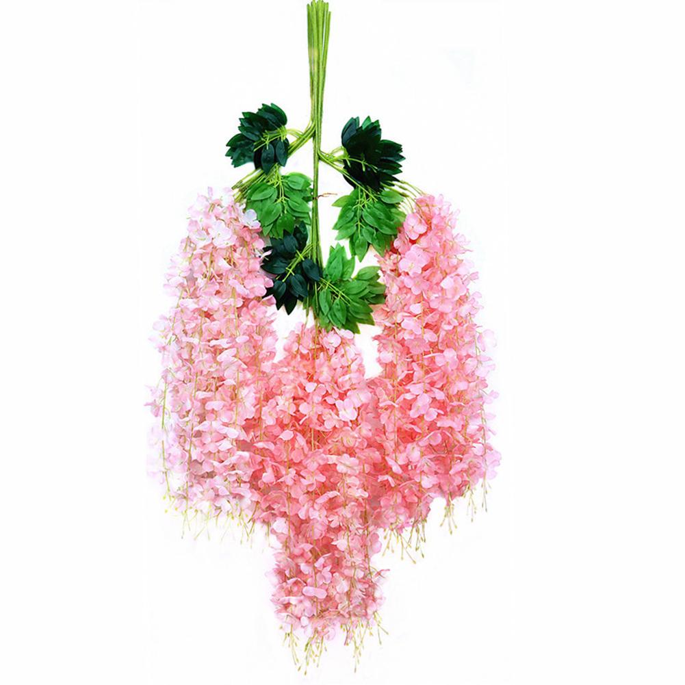 12 Stück Künstliche Blumen Falsche Falsche Blumen Glyzinien-Ranke Rattan Hängende Girlande Seidenblumen Heimdekoration Falsche Blumen