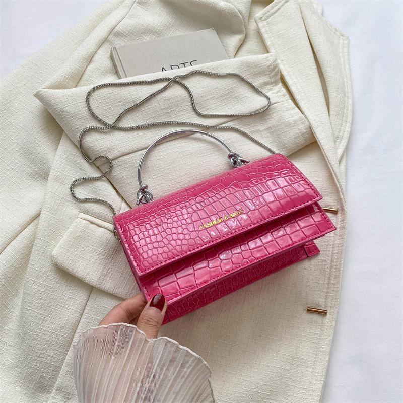 

Fashionable Pu Leather Crossbody Bag In Black White Blue Orange And Pink For Everyday Use рожевий