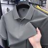 New Pure Cotton Men's High-End Polo Shirt - Short Sleeve, Lapel, Solid Color, Casual Summer T-Shirt