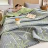 Cotton jacquard three-layer yarn wool towel quilt pure cotton lunch break blanket sofa cover blanket shawl blanket