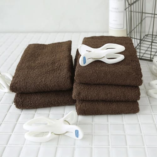 GamachaTowel Face Towels, 22 Colors Available [Cacao, 10-Piece Set]. Perfect for wiping hands in the kitchen or bathroom. These lightweight towels are