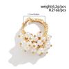 Opening Adjustable Pearl Flowers Rings Vintage Gold Silver Color Retro Exaggerated Metal Alloy Hollow Finger Ring for Women Geometric Jewelry Anillos