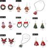 Snowman Ear Stud Christmas Tree Earring Resin Christmas Tree Necklace  Woman Girls