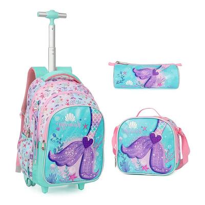 Kinder Cartoon Trolley Rucksack 3-teiliges Set