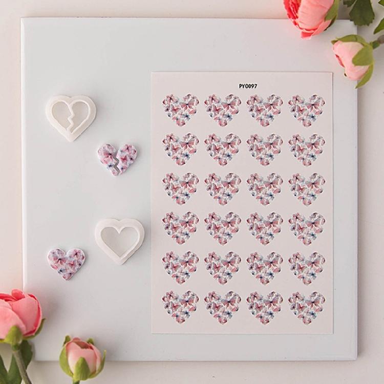 Heart Butterfly Clay Transfer Paper for Jewelry Making