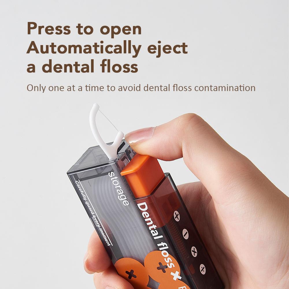 Portable Floss Box with 10pcs Dental Floss Pop Up Dental Floss Dispenser Oral Care Teeth Cleaning Tool for Home Office